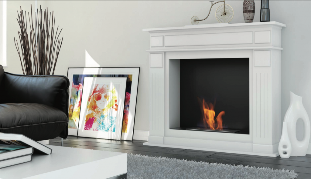 Camino A Bioetanolo Da Terra Per Interno Esterno CARAVAGGIO Bianco L100xp40xh40 Cm 8056157806103 - Foto 8